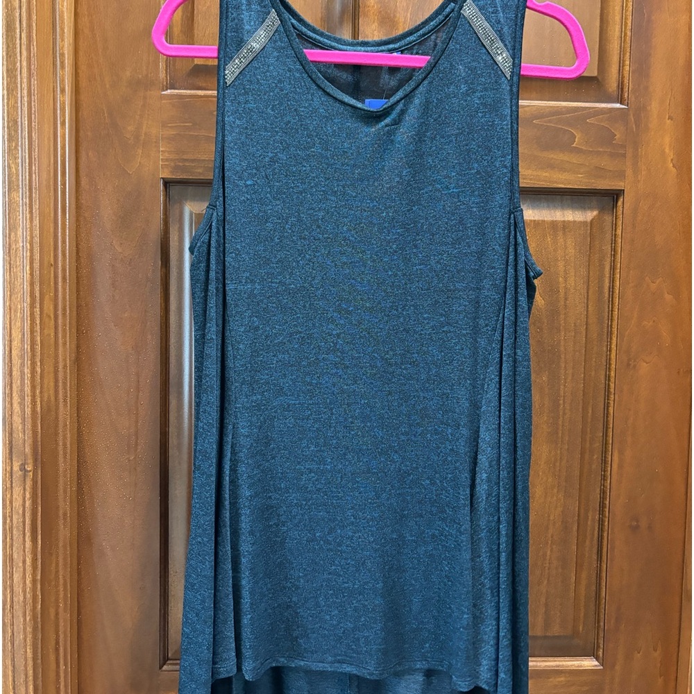NWT Apt 9 blue sleeveless embellished tunic. XL